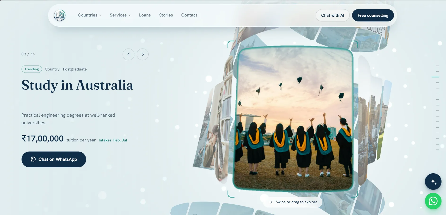 Learning Oasis homepage, designed and built by Azionic