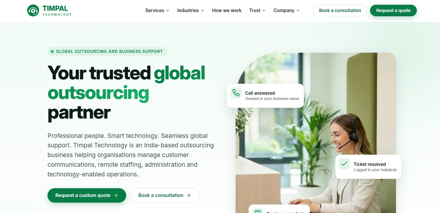 Timpal Technology homepage, designed and built by Azionic